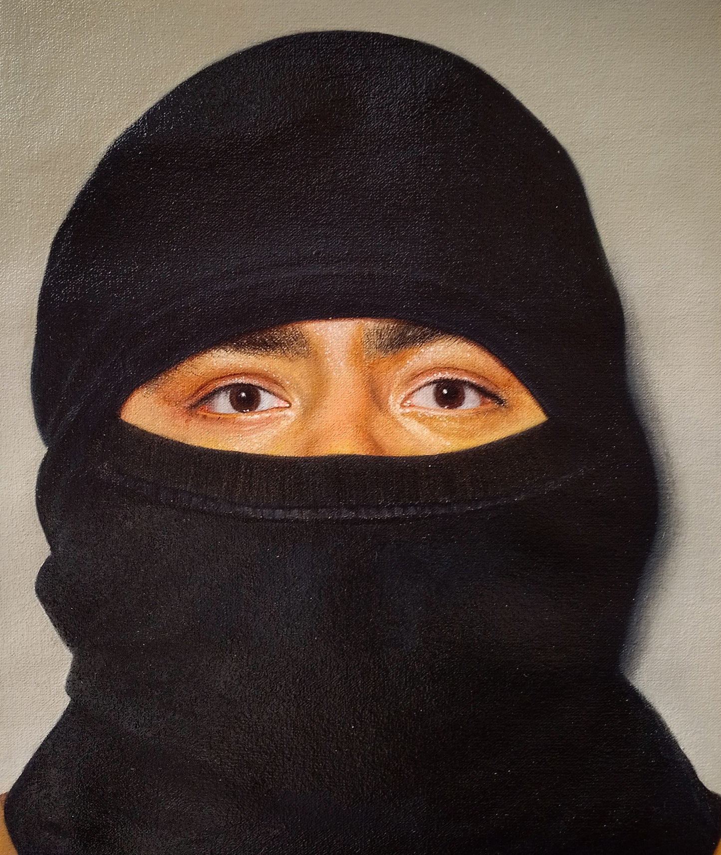 Autorretrato con máscara contemporánea para rituales públicos no.1